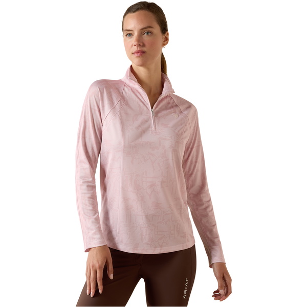 2026 Ariat Mujer Sunstopper 3.0 1/4 Zip Baselayer 10071454 - Sepia Rose Horse Park